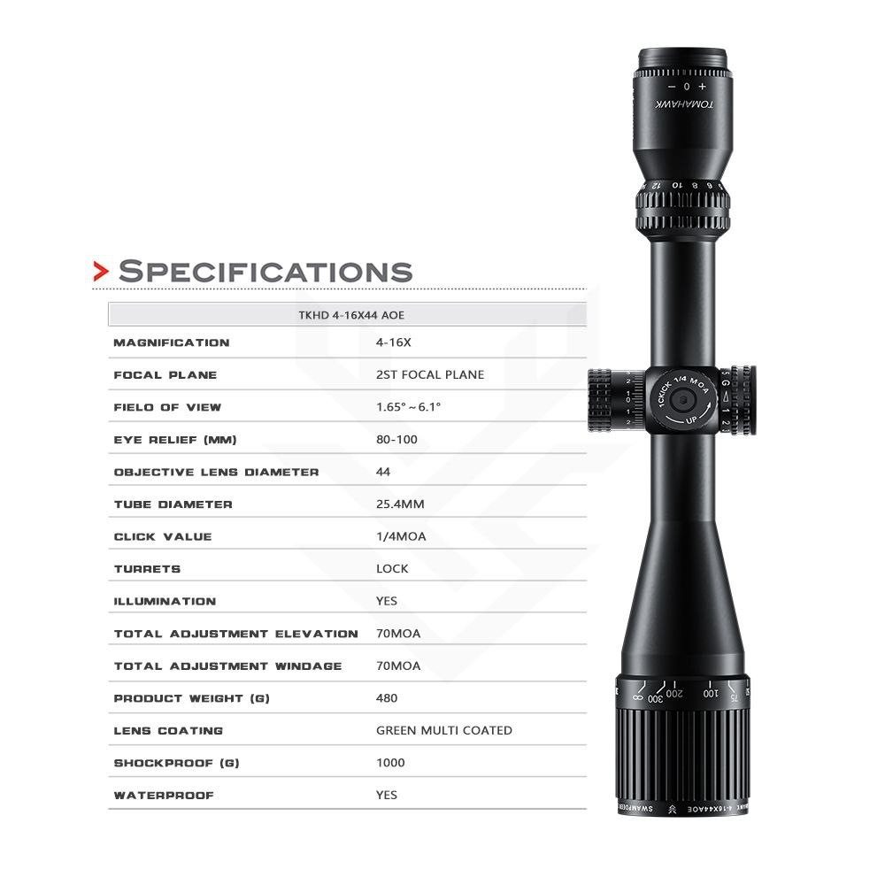 دوربین تفنگ سوامپ دیر Swamp Deer TK 4-16x44 AOE HI