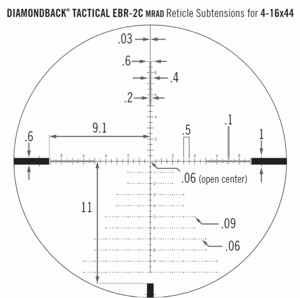 دوربین اسلحه ورتکس دیاموند بک تاکتیکال VORTEX DIAMONDBACK TACTICAL 4-16X44 FFP - Image 5