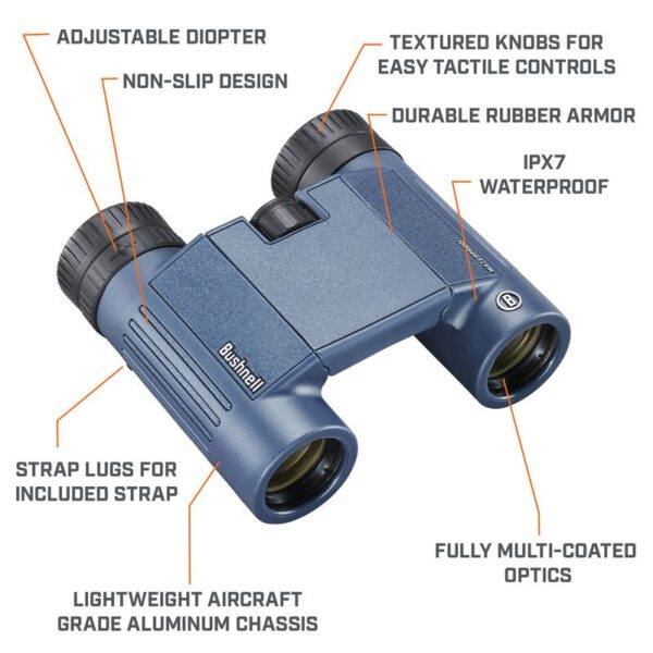 دوربین شکاری دوچشمی بوشنل Bushnell H2O 10×25 - Image 6